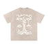 Paradoxical Perspective acid wash tee in beige with psychedelic eyes and cosmic design