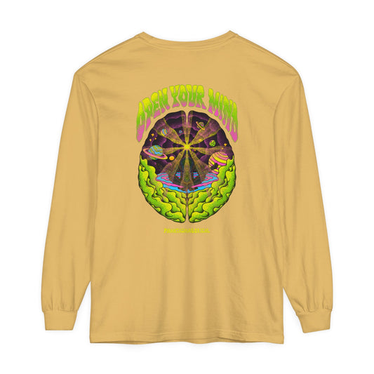 Open Your Mind - Unisex Garment-dyed Long Sleeve T-Shirt