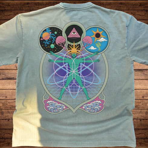 Connectedness - Ultra-Heavyweight Vintage Washed Oversized T-Shirt - 300 GSM