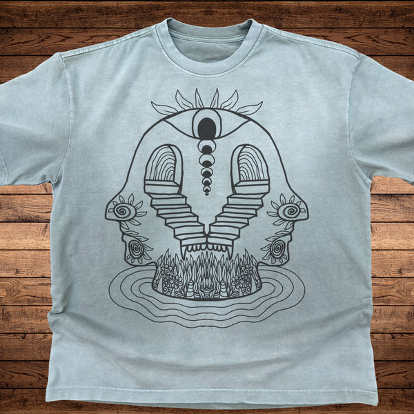 Duality of Perception - Ultra-Heavyweight Vintage Washed Oversized T-Shirt - 300 GSM