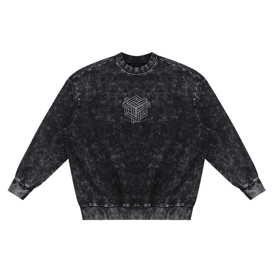 Paradigm - Snow Washed Hand-Frayed Heavyweight Sweatshirt (NEW)