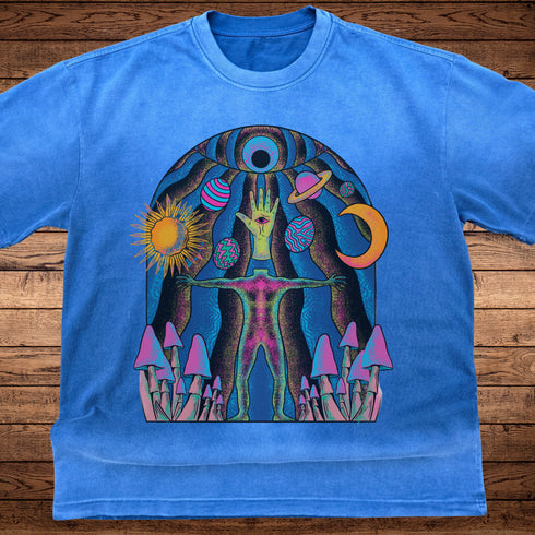 Self-Actualized- Ultra-Heavyweight Vintage Washed Oversized T-Shirt - 300 GSM