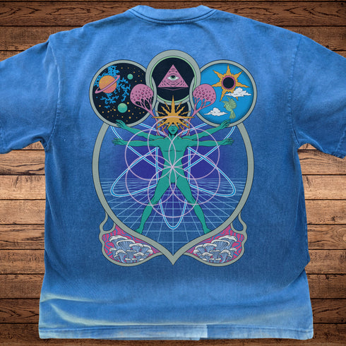 Connectedness - Ultra-Heavyweight Vintage Washed Oversized T-Shirt - 300 GSM