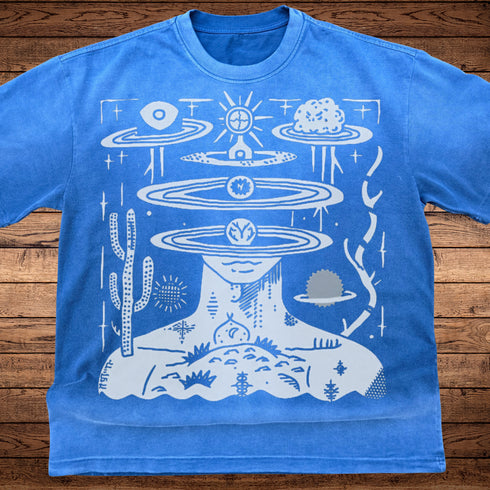Spaced Out - Ultra-Heavyweight Vintage Washed Oversized T-Shirt - 300 GSM