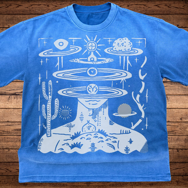 Spaced Out - Ultra-Heavyweight Vintage Washed Oversized T-Shirt - 300 GSM