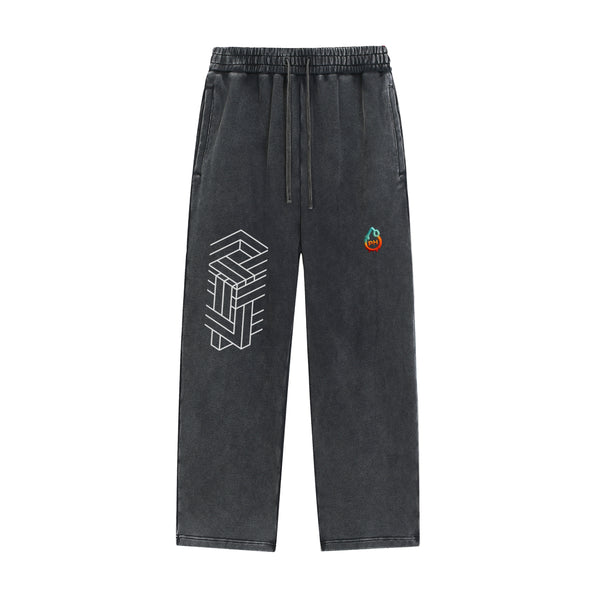 Dreamstate snow washed baggy heavyweight sweatpants front view