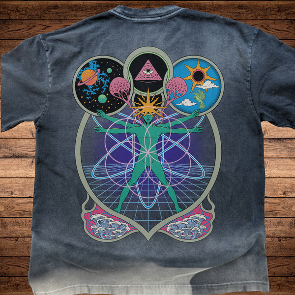 Connectedness - Ultra-Heavyweight Vintage Washed Oversized T-Shirt - 300 GSM