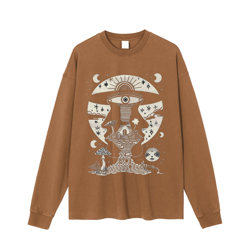 Lunar Enigma - Vintage Washed Long Sleeve T-Shirt