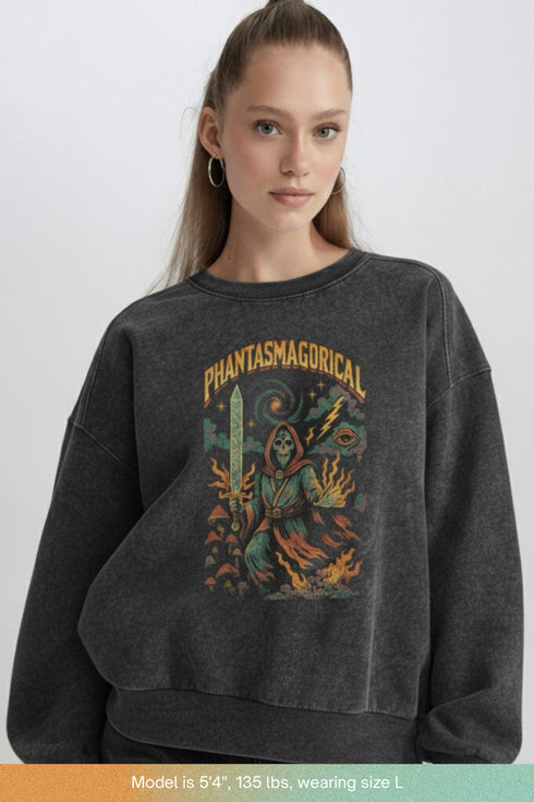 Arcane Inferno - Snow Washed Frayed Edge Sweatshirt