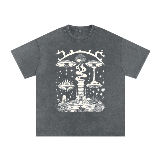 Paradoxical Perspective - Vintage Snow Washed Oversized Cotton T-Shirt