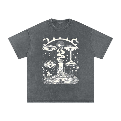 Paradoxical Perspective - Vintage Snow Washed Oversized Cotton T-Shirt