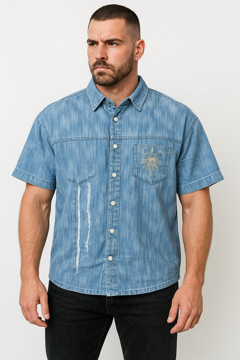 Dimensional Drift - Button Up Short-Sleeve Shirt (NEW)