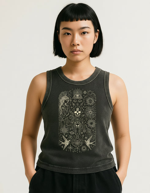 Ethereal Muse - Femme Snow Washed Tank Top