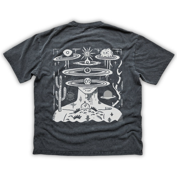 Spaced Out - Fluffy Vintage Heavyweight T-Shirt (Back design)