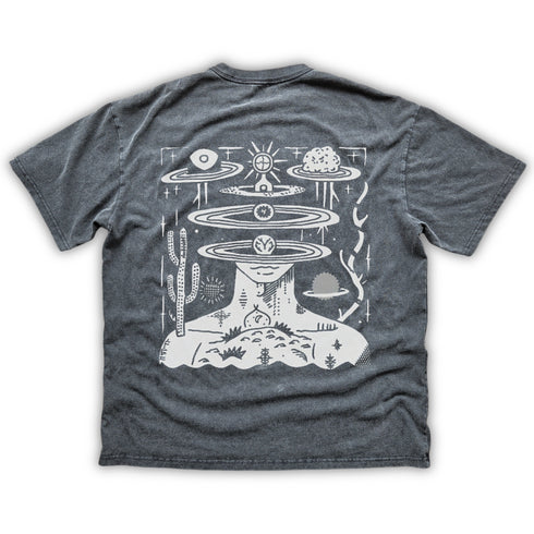 Spaced Out - Fluffy Vintage Heavyweight T-Shirt (Back design)