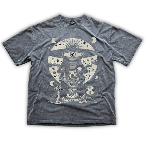 Lunar Enigma - Fluffy Vintage Heavyweight T-Shirt