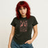 Cosmic Siren - Vintaged-Wash Bodycon Cotton T-Shirt