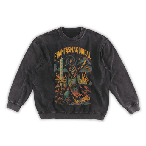 Arcane Inferno - Snow Washed Frayed Edge Sweatshirt