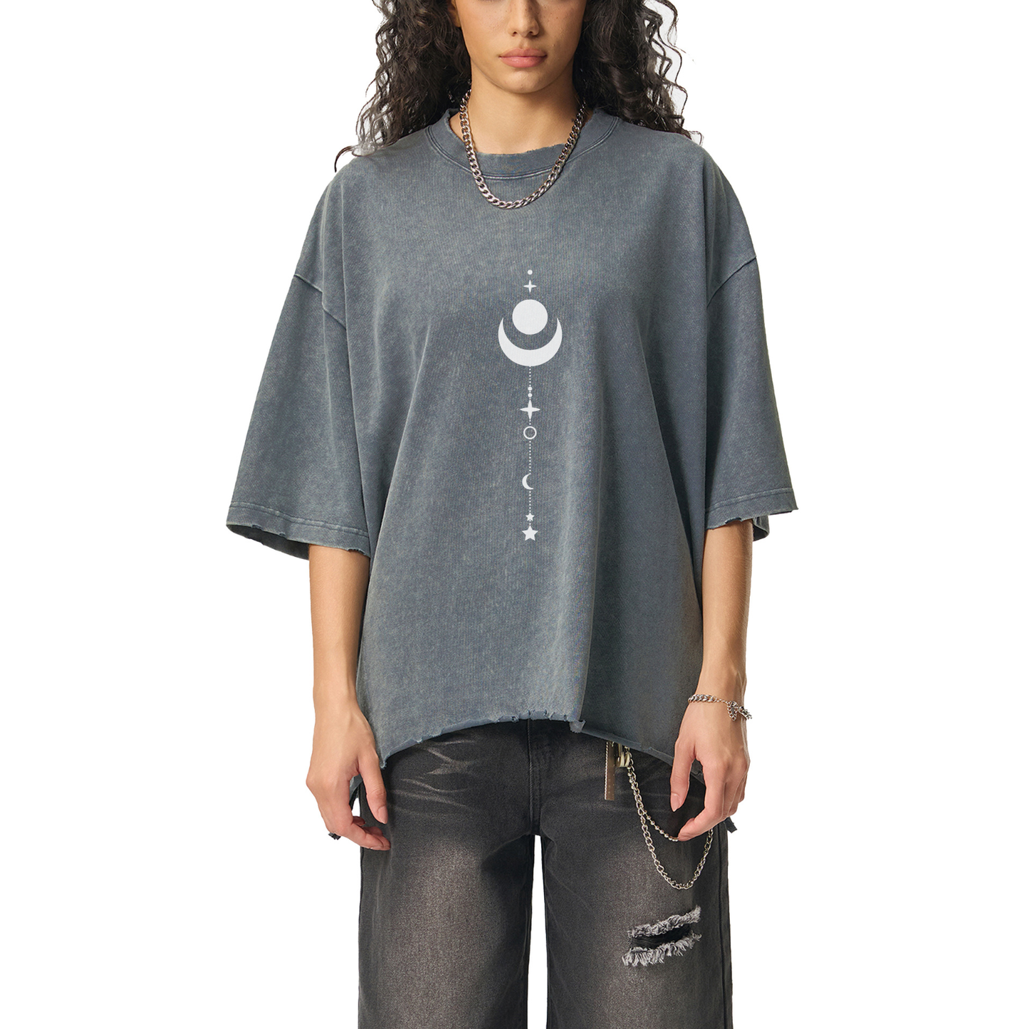 Existential - Snow Wash Raw-Hem Boxy Ultra-Heavyweight T-shirt (NEW)