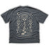 Journey Within fluffy vintage washed T-shirt in dark gray with intricate gold psychedelic design featuring an eye, moon, castle, and cosmic motifs