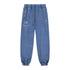 Inner Alchemy snow wash heavyweight jogger sweatpants with psychedelic esoteric graphic design in blue vintage denim