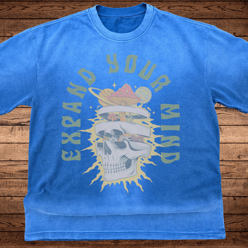 Expand Your Mind - Ultra - Heavyweight Vintage Washed Oversized T-Shirt - 300 GSM - Phantasmagorical