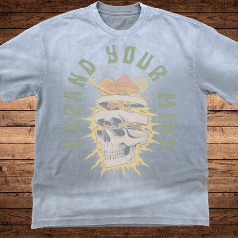 Expand Your Mind - Ultra - Heavyweight Vintage Washed Oversized T-Shirt - 300 GSM - Phantasmagorical