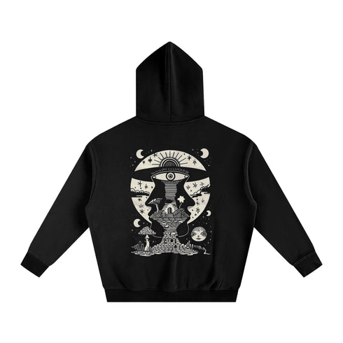 Lunar Enigma - Oversize Fleeced Hoodie