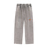 Gray sweatpants with geometric design on a white background