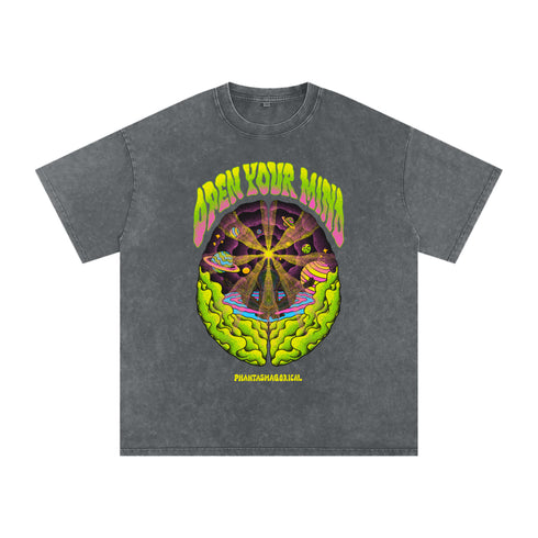 Open Your Mind - Acid Wash Oversize T-Shirt - 250 GSM (Limited Release)