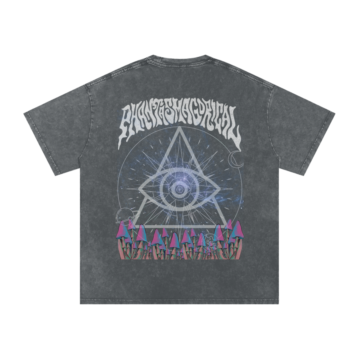 Fluffy Vintage Collection - Oversized Graphic Tee with Psychedelic Design" "Mystic Clothing from the Fluffy Vintage Collection by Phantasmagorical