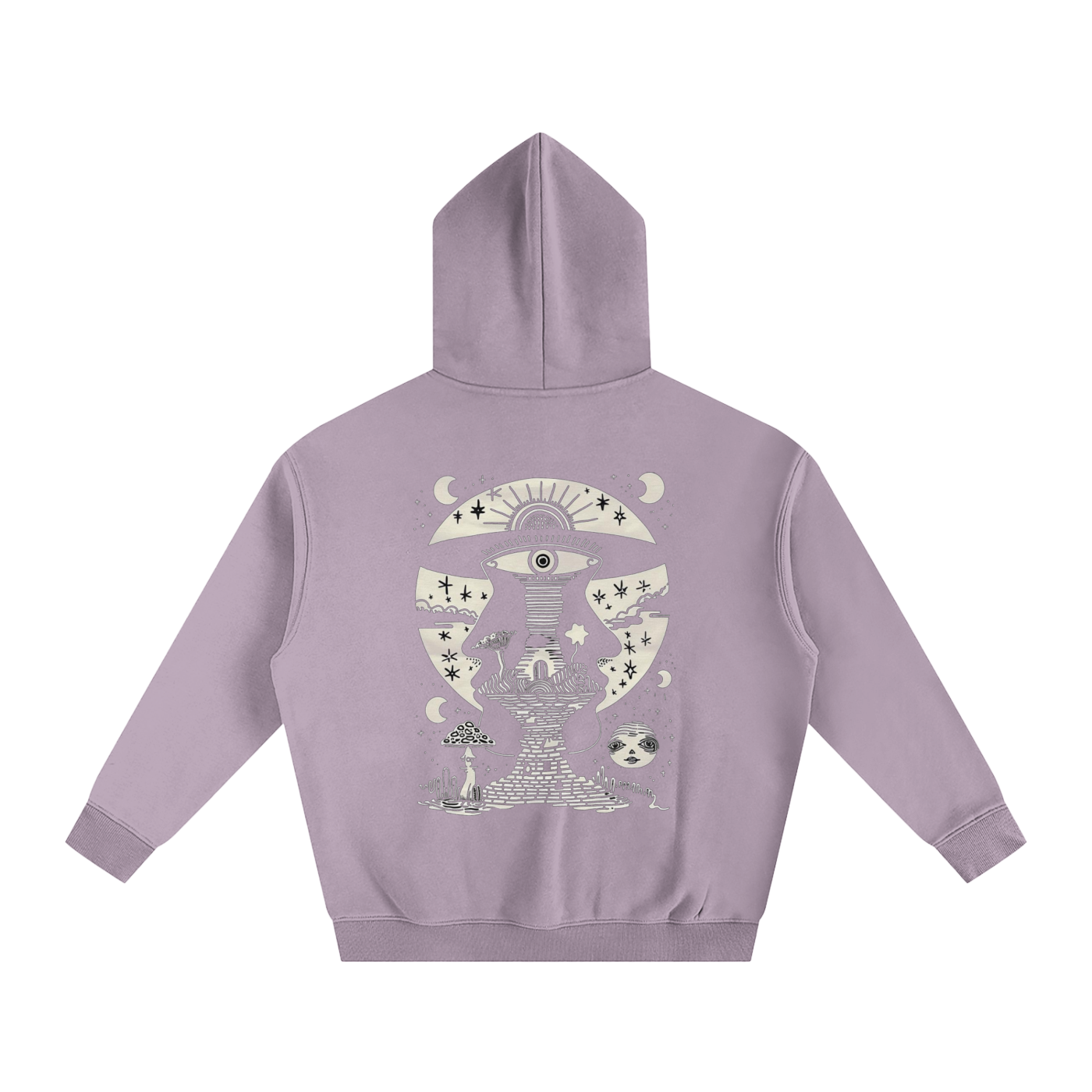 Lunar Enigma - Oversize Fleeced Hoodie