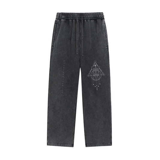 Merkaba Cipher — Snow Wash Heavyweight Baggy Sweatpants