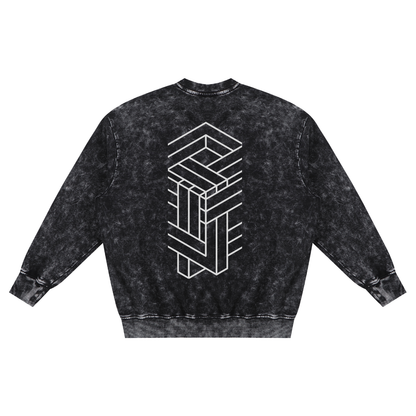 Paradigm - Snow Washed Hand-Frayed Heavyweight Sweatshirt (NEW)