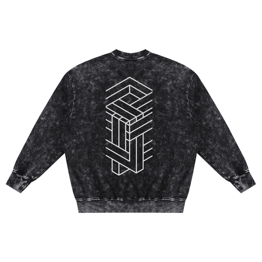 Paradigm - Snow Washed Hand-Frayed Heavyweight Sweatshirt (NEW)