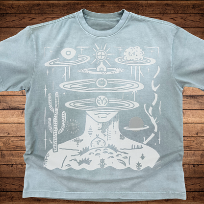 Spaced Out - Ultra-Heavyweight Vintage Washed Oversized T-Shirt - 300 GSM
