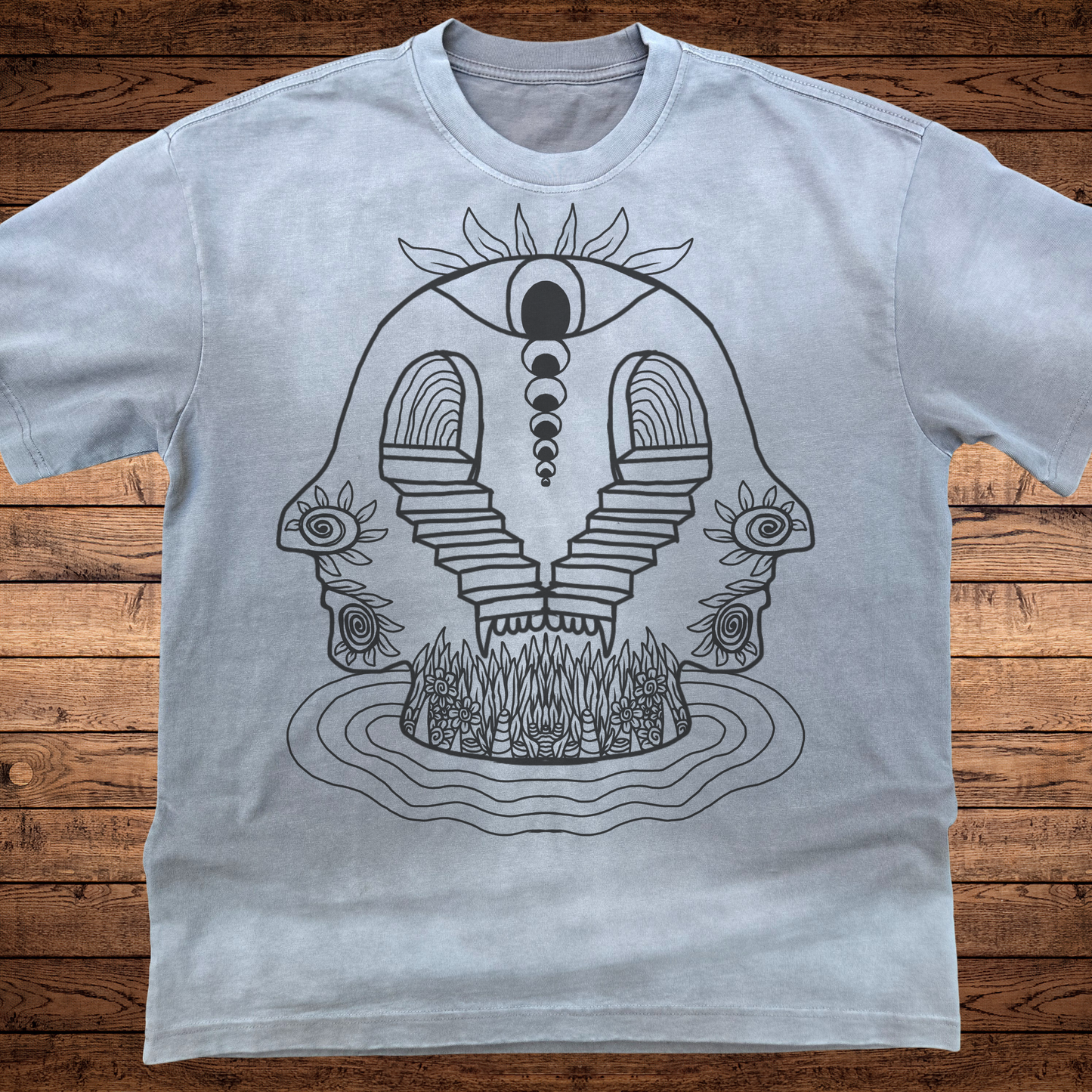 Duality of Perception - Ultra-Heavyweight Vintage Washed Oversized T-Shirt - 300 GSM