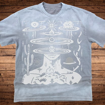 Spaced Out - Ultra-Heavyweight Vintage Washed Oversized T-Shirt - 300 GSM