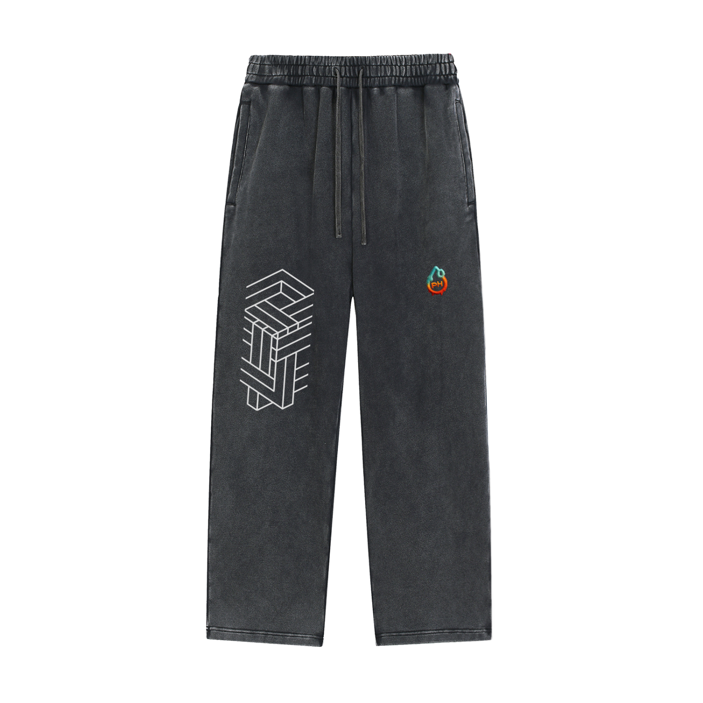 Dreamstate snow washed baggy heavyweight sweatpants front view