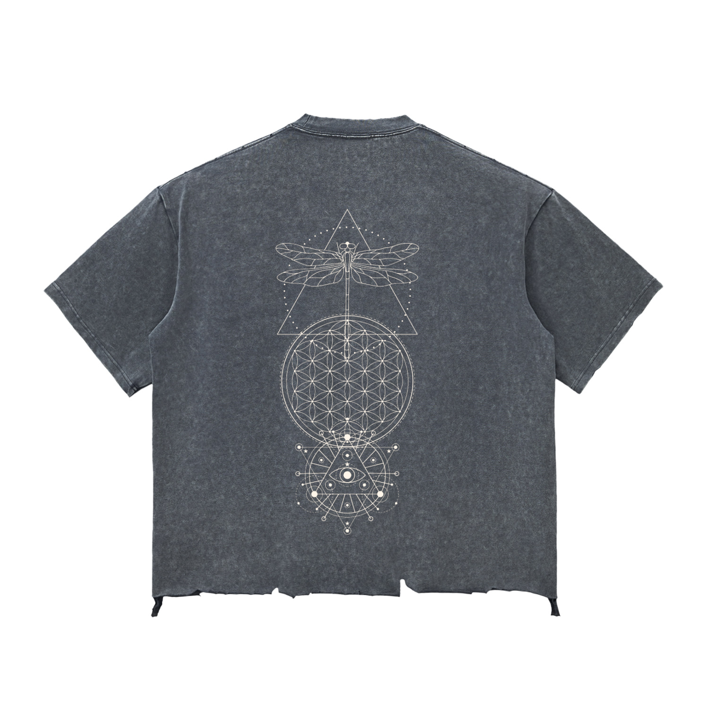 Existential - Snow Wash Raw-Hem Boxy Ultra-Heavyweight T-shirt (NEW)