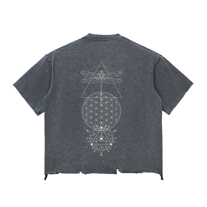 Existential - Snow Wash Raw-Hem Boxy Ultra-Heavyweight T-shirt (NEW)