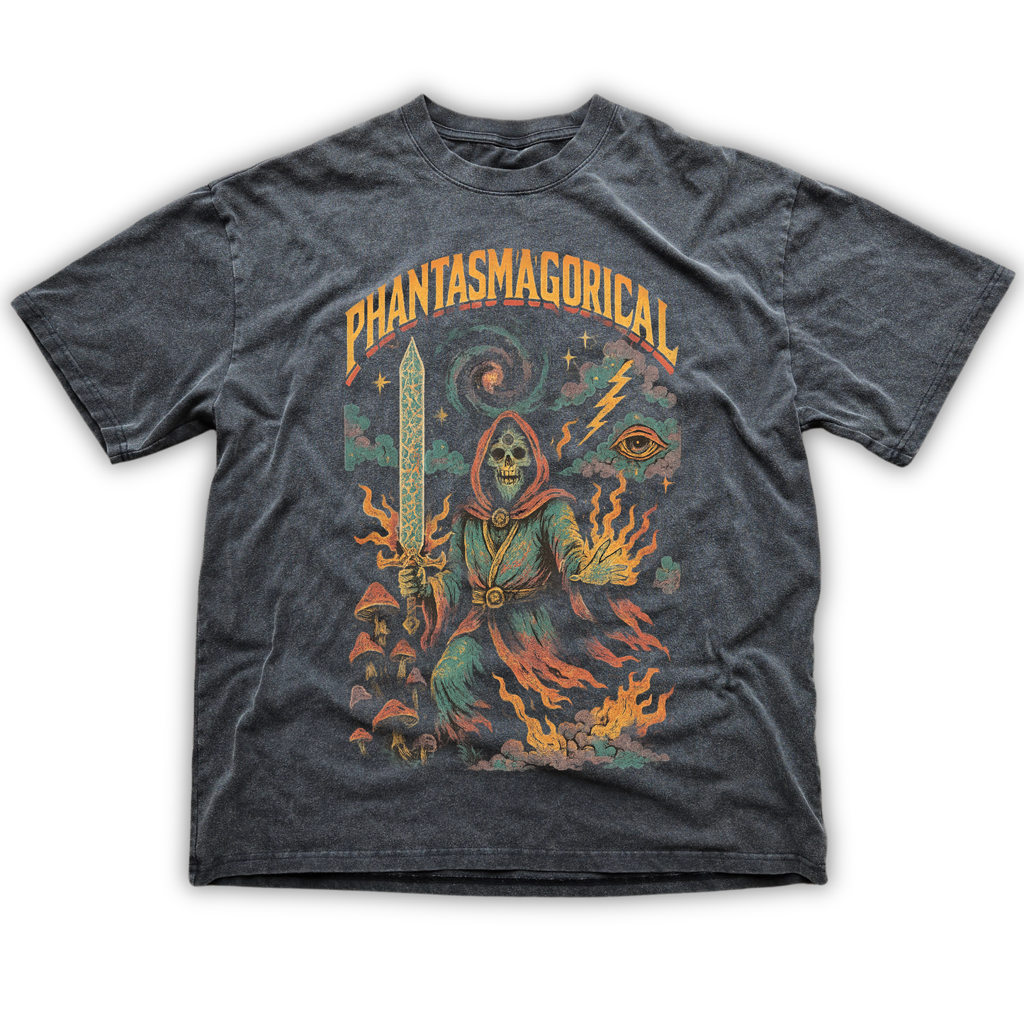 Arcane Inferno - Fluffy Vintage Washed  T-Shirt - 250 GSM (NEW)