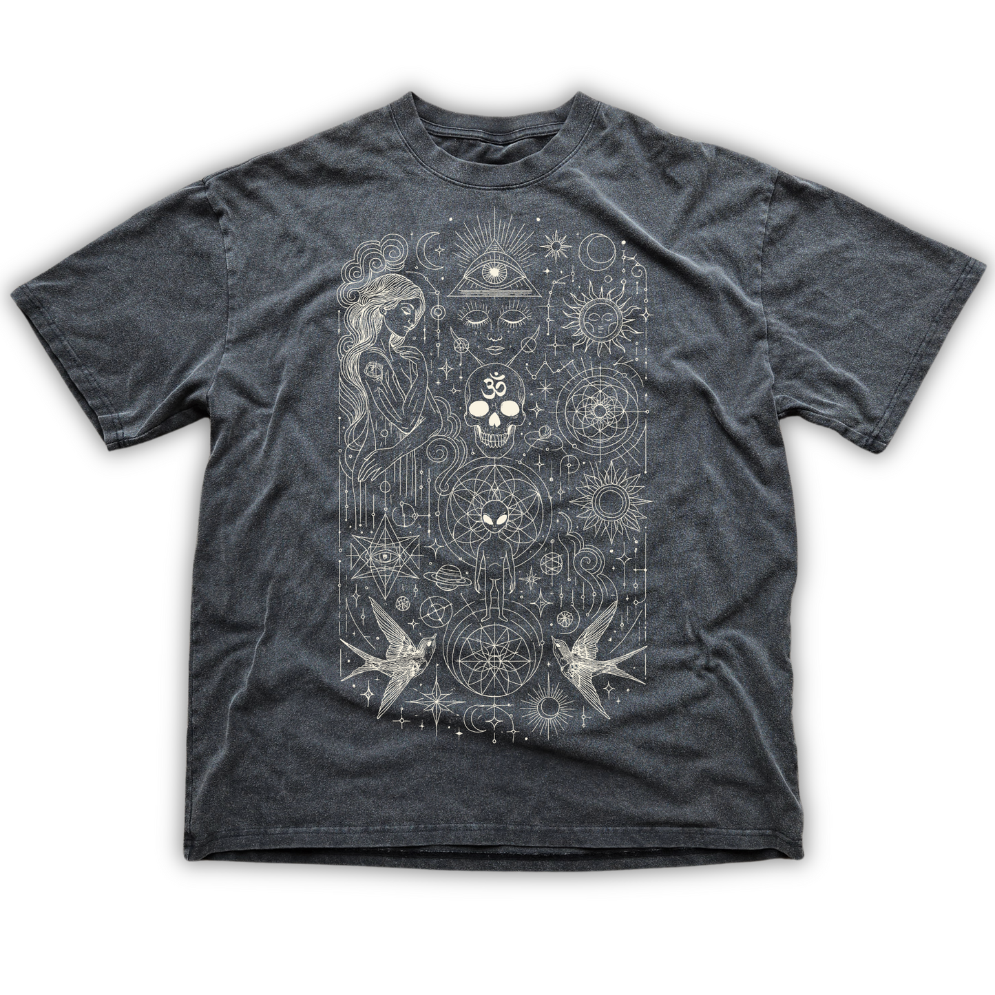 Ethereal Muse - Fluffy Vintage Washed  T-Shirt - 250 GSM (NEW)