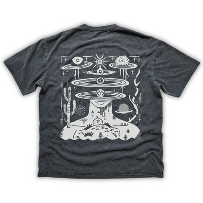 Spaced Out - Fluffy Vintage Heavyweight T-Shirt (Back design)