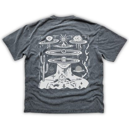 Spaced Out - Fluffy Vintage Heavyweight T-Shirt (Back design)