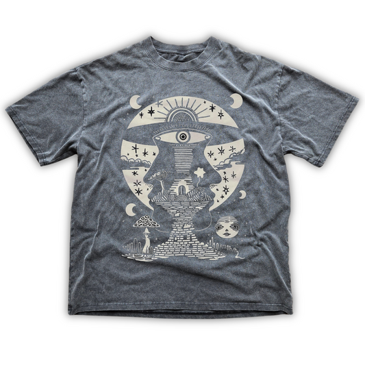 Lunar Enigma - Fluffy Vintage Heavyweight T-Shirt