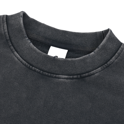 Mystic Maiden - Snow Washed Raw Edge Cropped Sweatshirt