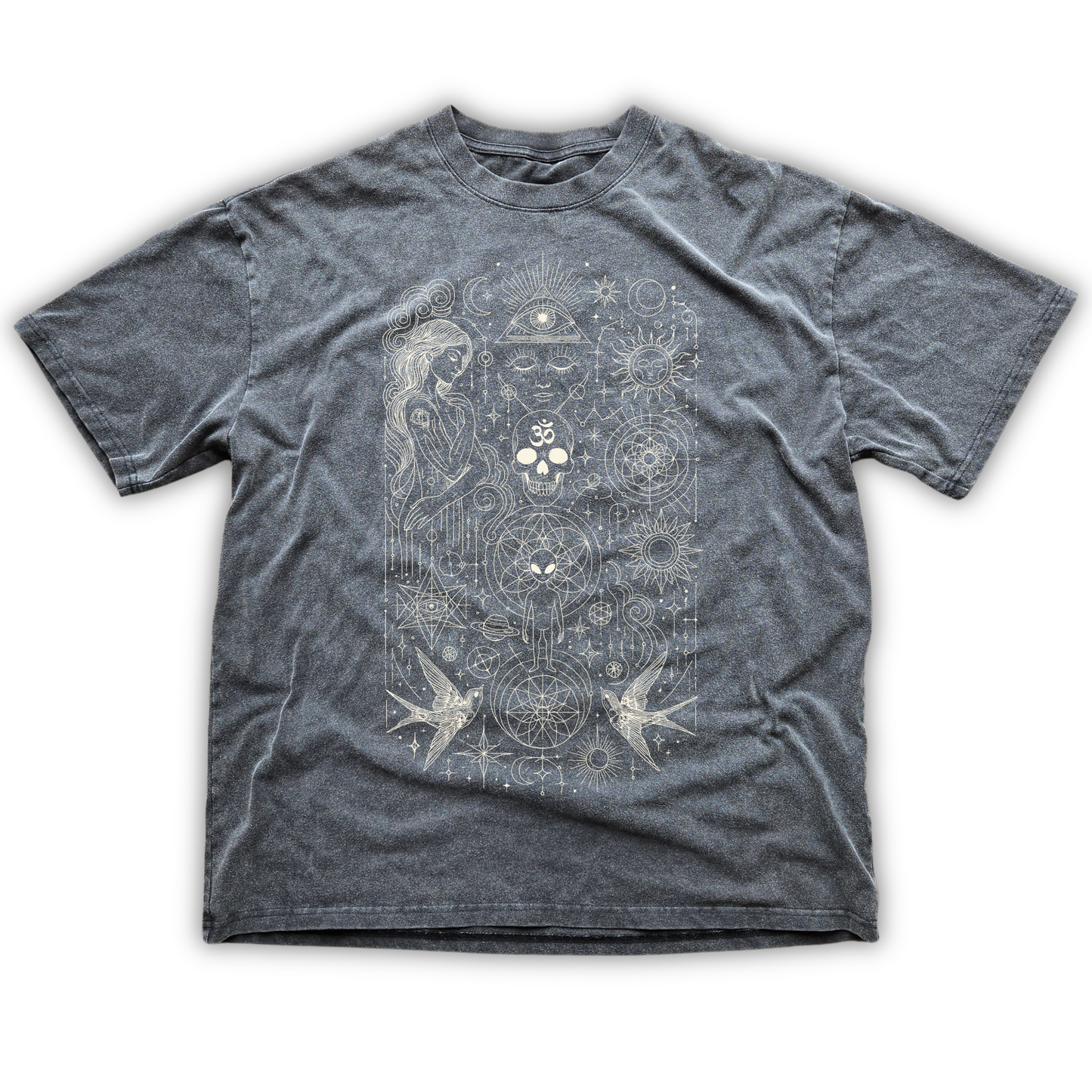 Ethereal Muse - Fluffy Vintage Washed  T-Shirt - 250 GSM (NEW)