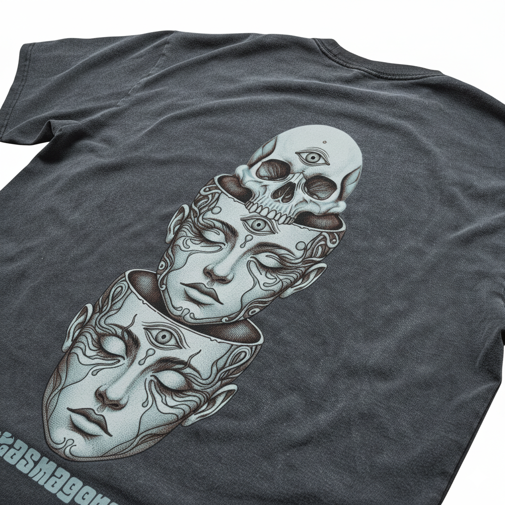 Metamorphosis (Back design) - Fluffy Vintage Washed  T-Shirt - 250 GSM (NEW)