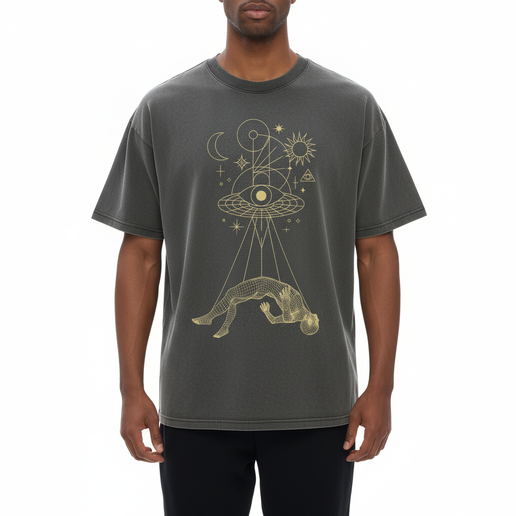 Dimensional Drift Fluffy Vintage Washed  T-Shirt - 250 GSM (NEW)